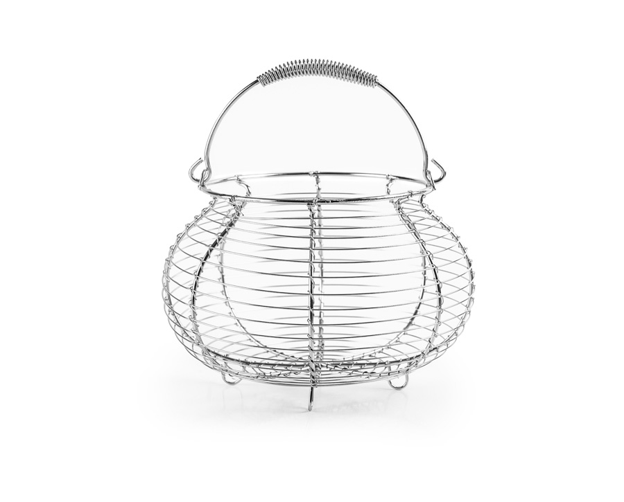 Cesto para Ovos em Aço Cromado para Serviço de Mesa