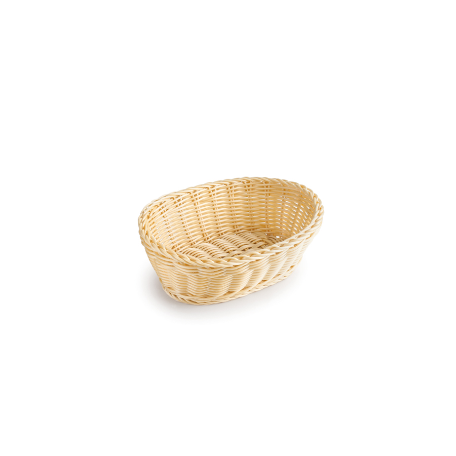 Cesto de Pão Oval em Polirratan para Mesa 18x13x7 cm