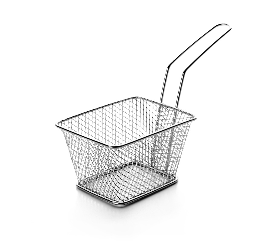 Cesto Quadrado em Aço Inoxidável para Serviço de Mesa