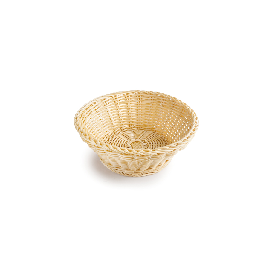 Cesto de Serviço Redondo Polyratan Espiga Dourada 22x8 cm
