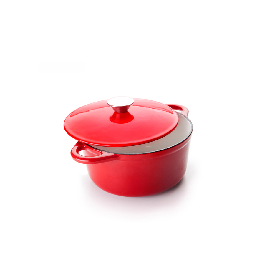 Cocotte Redonda Ferro Fundido Esmaltado 24 cm Vermelha