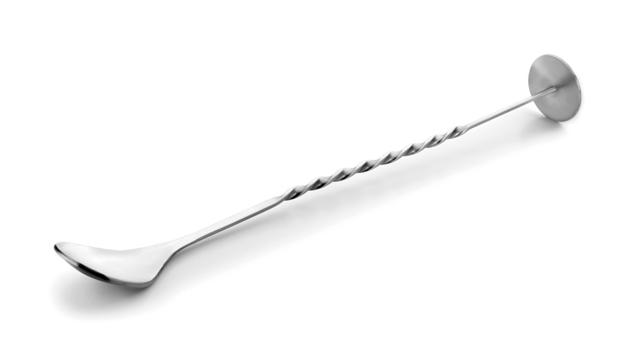 Colher de Bar com Macerador para Cocktails em Aço Inoxidável