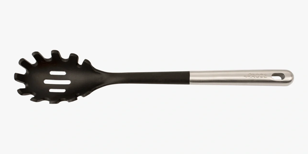 Concha de Esparguete Silicone Aço Inox 337mm Resistente 240ºC