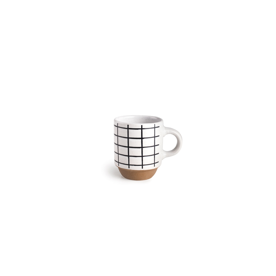 Conjunto 4 Canecas Grés com Suporte Metálico para Serviço