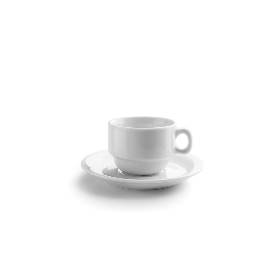 Conjunto 6 Chávenas Café 170ml e Pires 15cm Porcelana