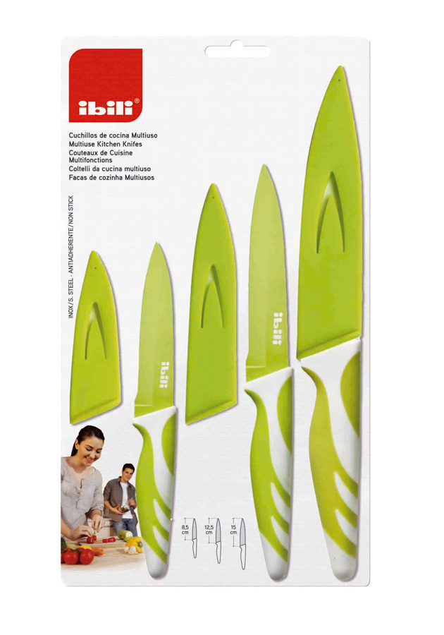 Conjunto de Facas de Cozinha, Lâminas 8.5, 12.5 e 15 cm