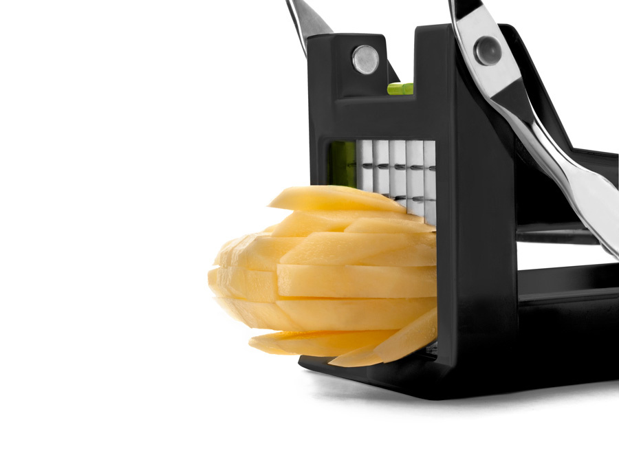 Cortador de Batatas Manual com Alavanca Clássico em Aço Inoxidável