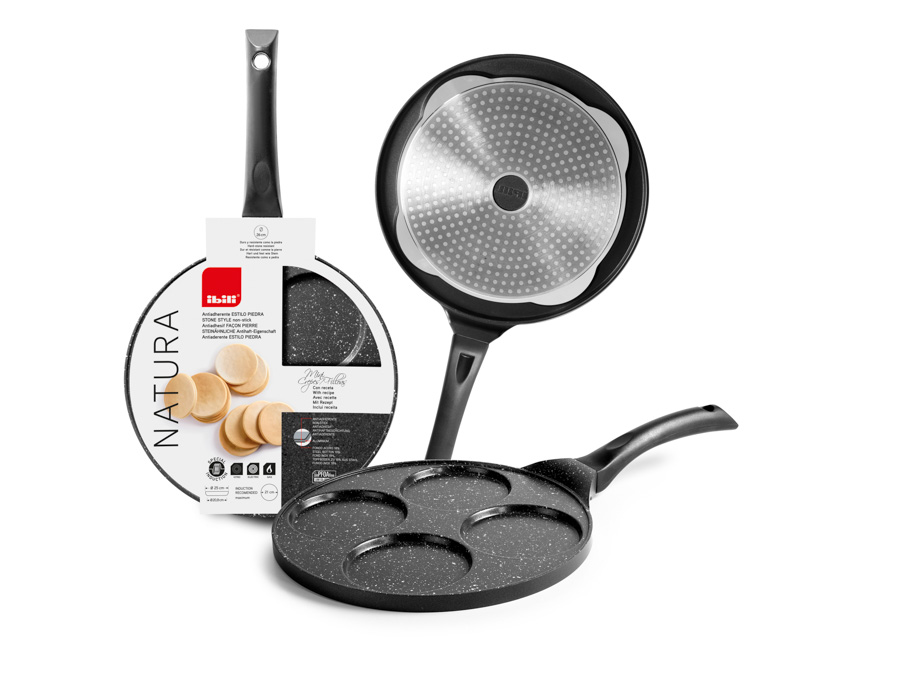 Crepeira 4 Mini Crepes 10cm Alumínio Antiaderente Indução