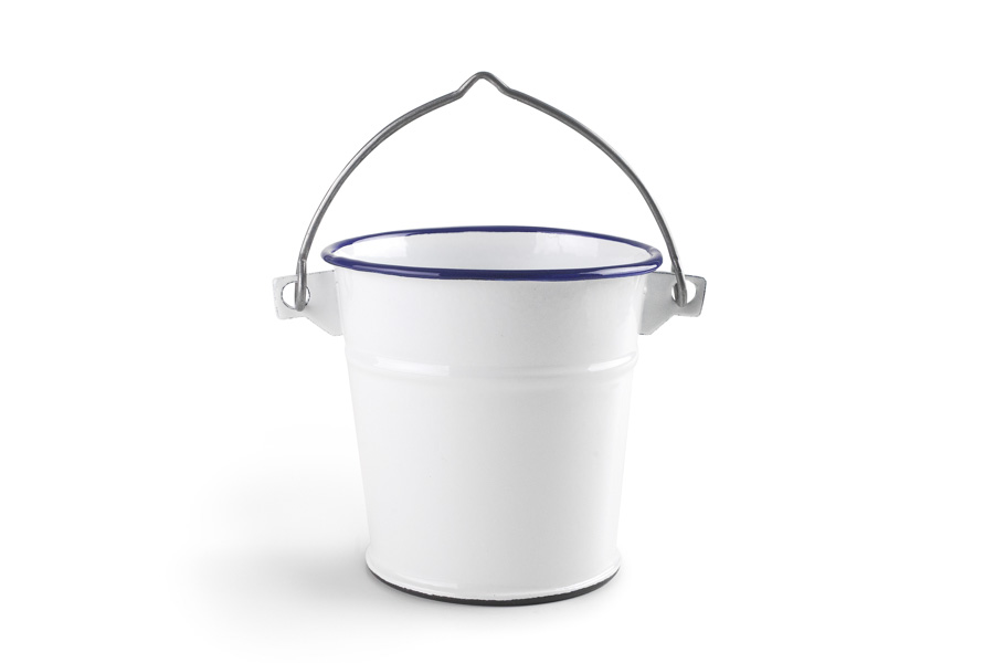 Cubo de Aço Esmaltado Vitrificado 11 cm para Cozinha Profissional