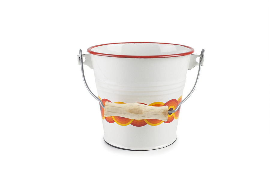 Cubo de Aço Esmaltado Vitrificado 14 cm para Cozinha Profissional