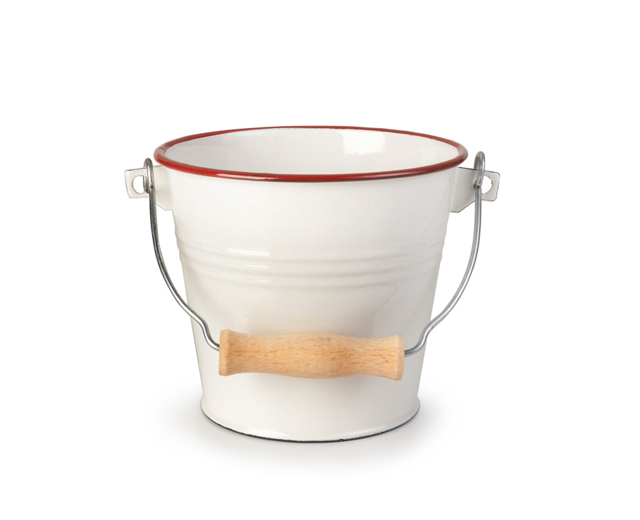 Cubo de Aço Esmaltado 14 cm para Cozinha Profissional