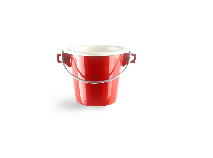 Cubo de Aço Esmaltado 8 cm para Cozinha Profissional