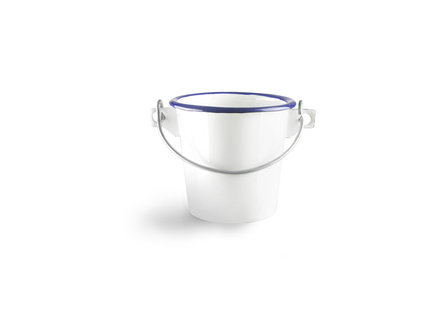 Cubo de Aço Esmaltado Vitrificado 8 cm para Cozinha Profissional
