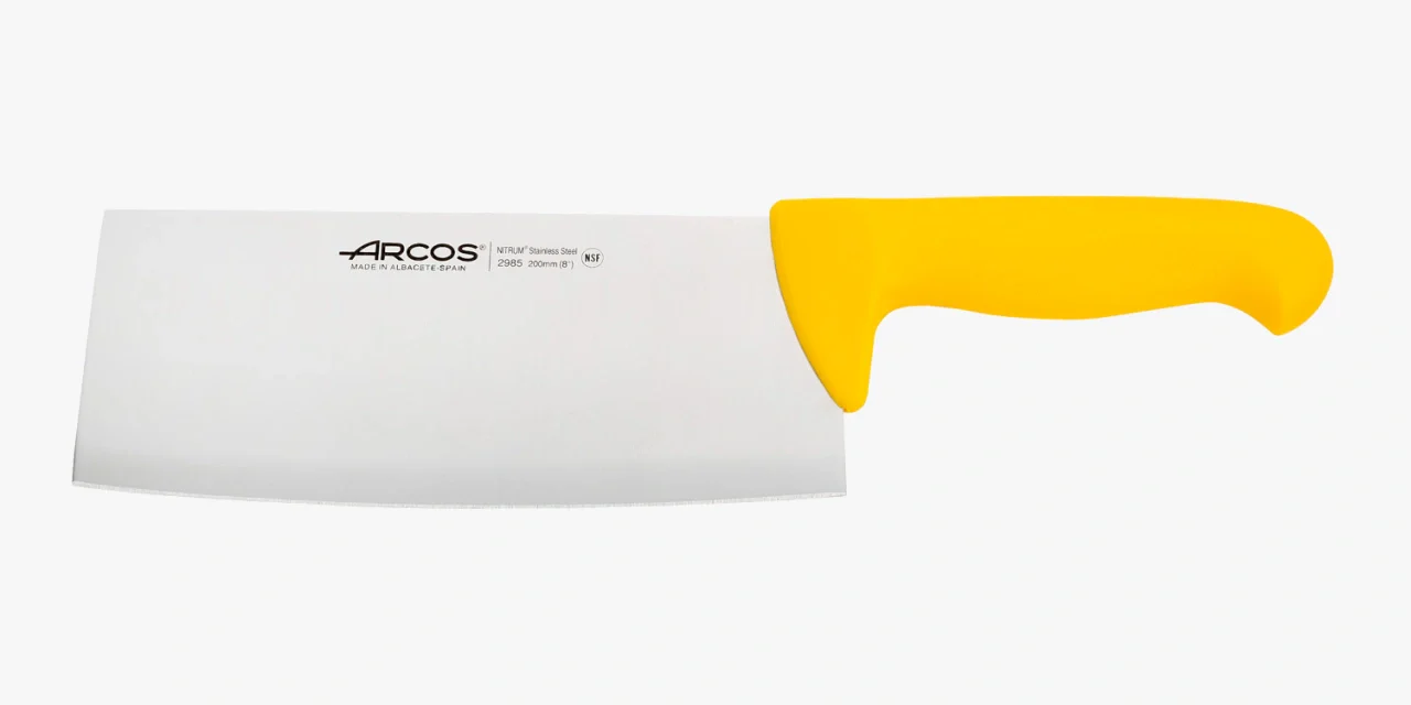 Cutelo de Talhante 200mm Aço Inoxidável Cabo Ergonómico Amarelo
