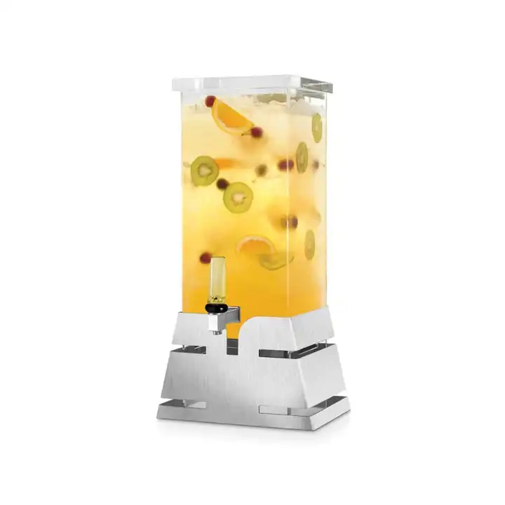 Dispensador de Bebidas Acrílico 11.4L, Base Inox Piramidal