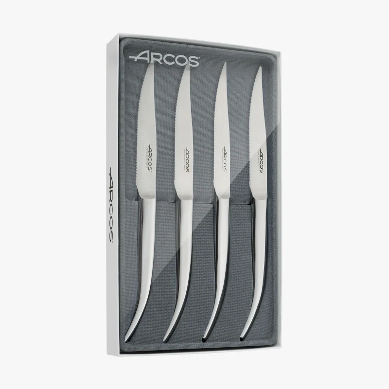 Faca de Bife Monobloco Aço Inoxidável 110 mm - Pack 4 Unidades
