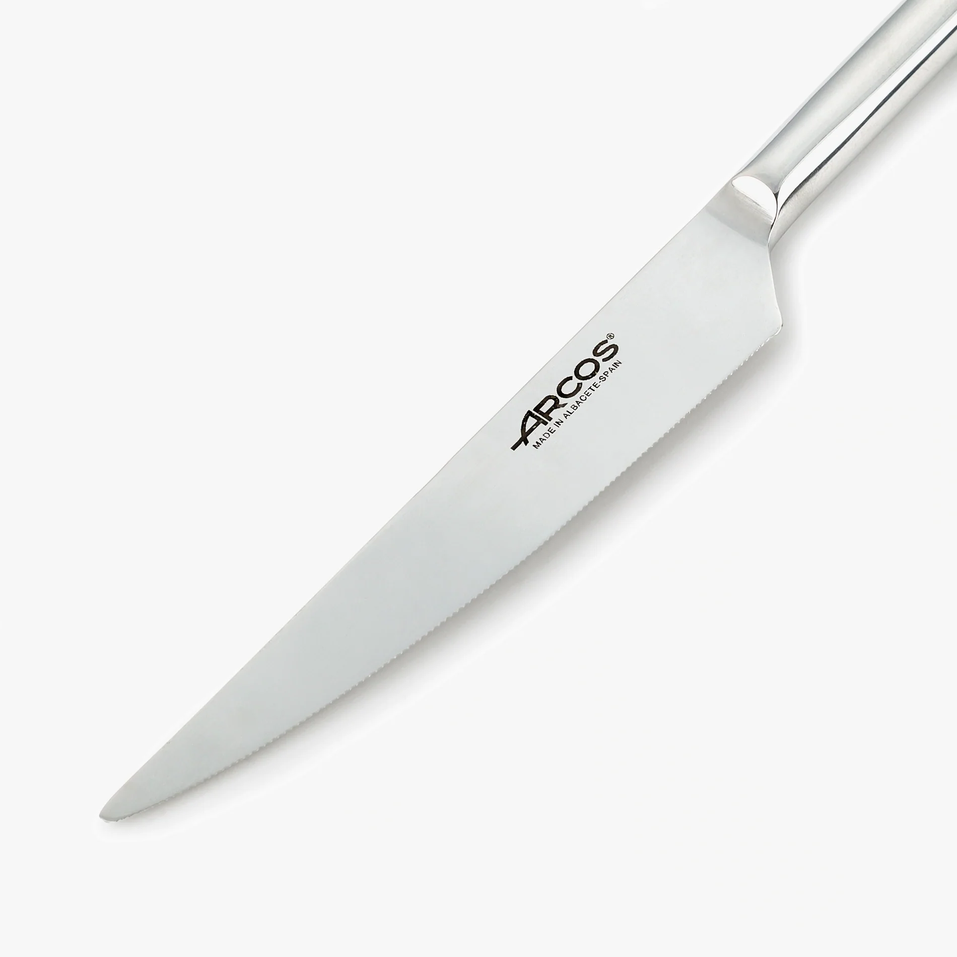 Faca de Bife Serrilhada 100 mm em Aço Inoxidável Monobloco
