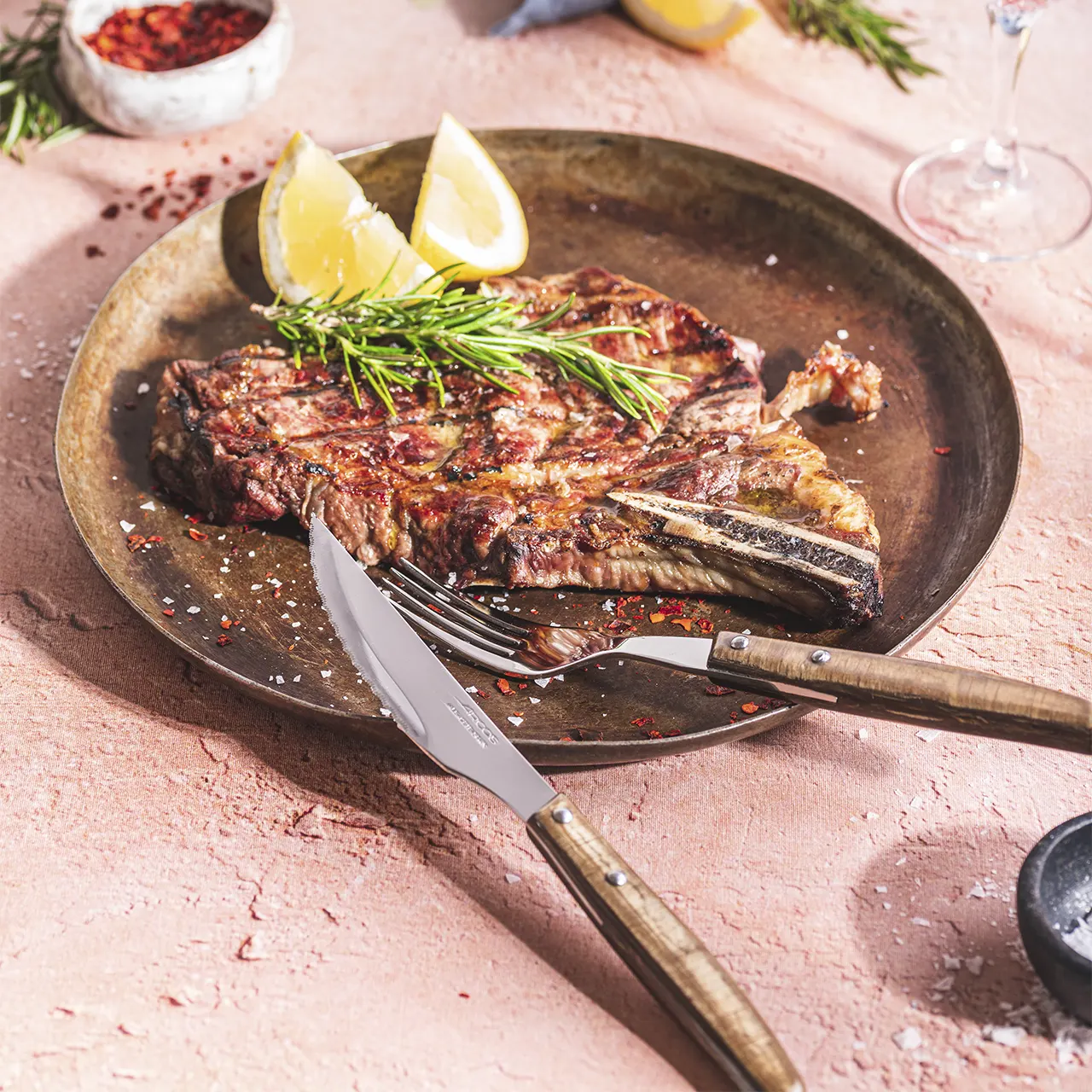 Faca de Carne com Serra, Aço Inoxidável, Conjunto 12 Peças