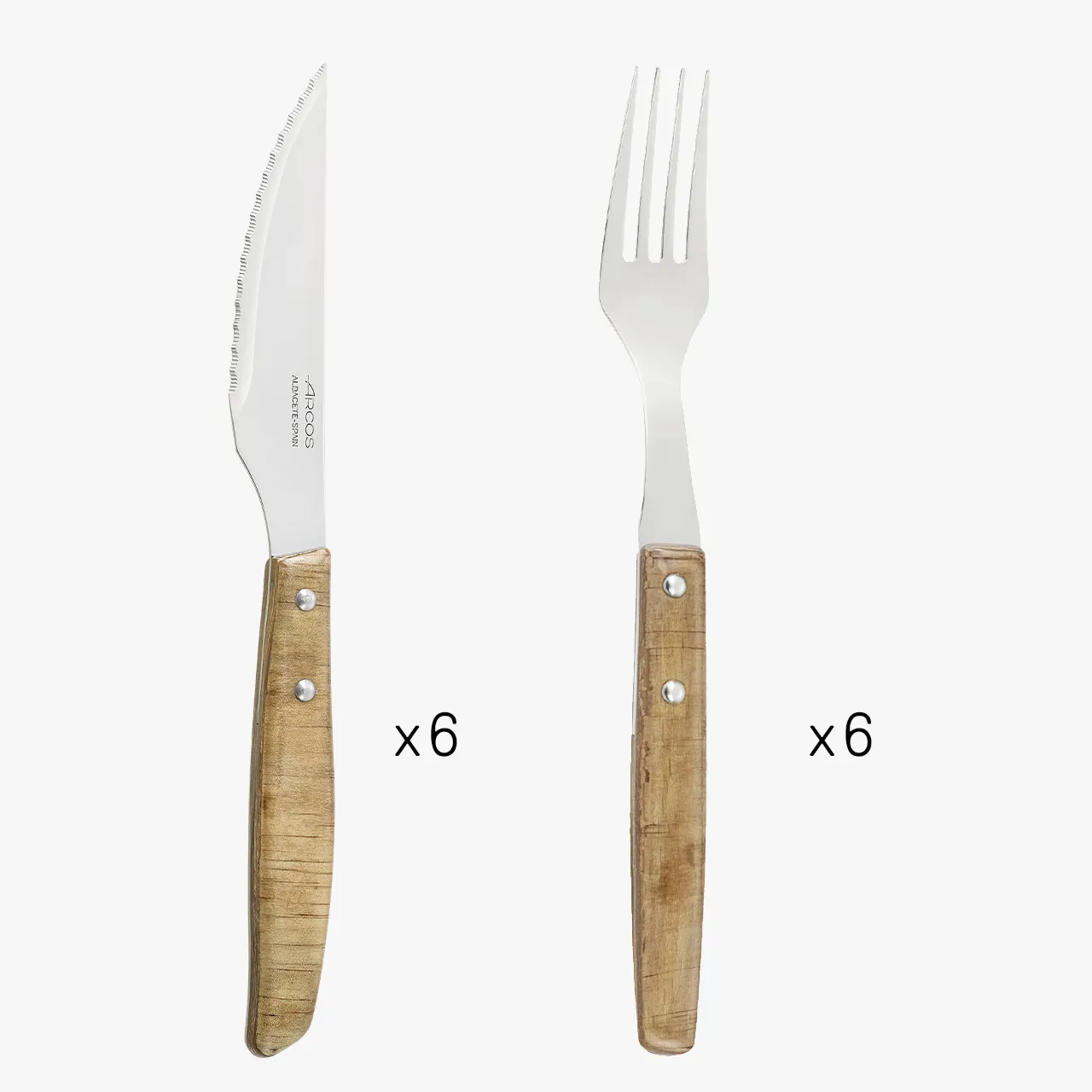 Faca de Carne com Serra, Aço Inoxidável, Conjunto 12 Peças
