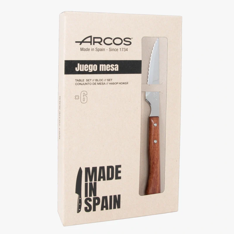 Faca de Carne Serrilhada, Lâmina 110mm, Cabo Madeira Comprimida