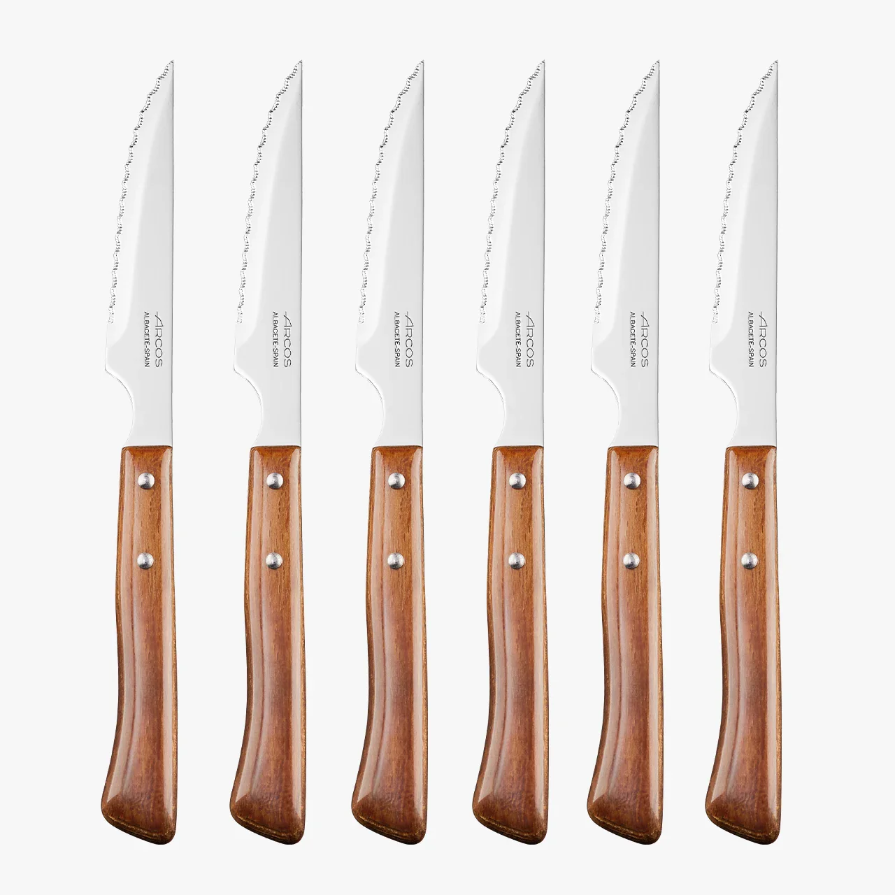 Faca de Carne Serrilhada, Lâmina 110mm, Cabo Madeira Comprimida