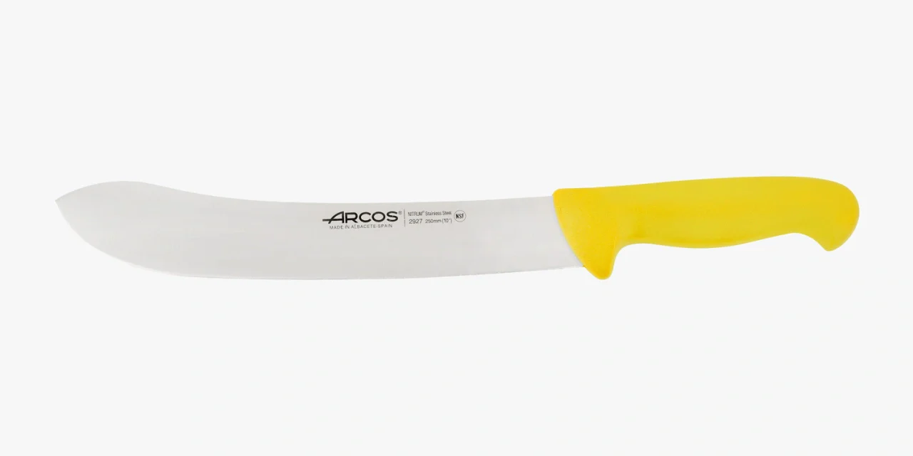 Faca de Carne e Talho, Lâmina 250mm, Cabo Amarelo
