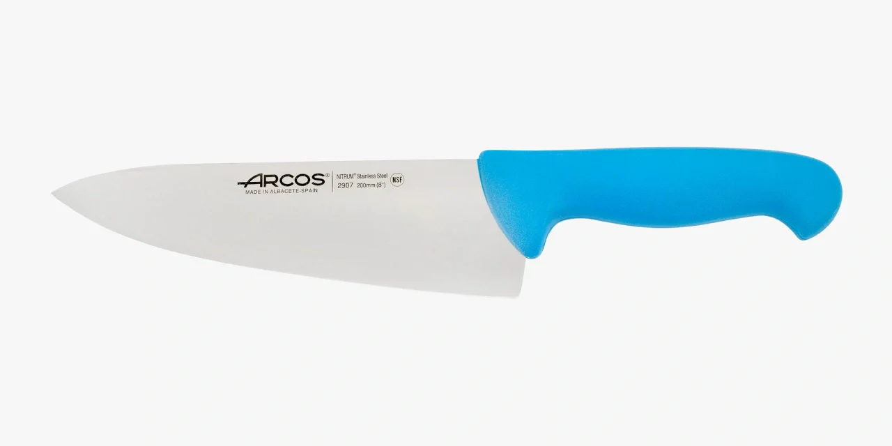 Faca de Chef 200mm Lâmina Nitrum Aço Inoxidável - Cabo Ergonómico Verde