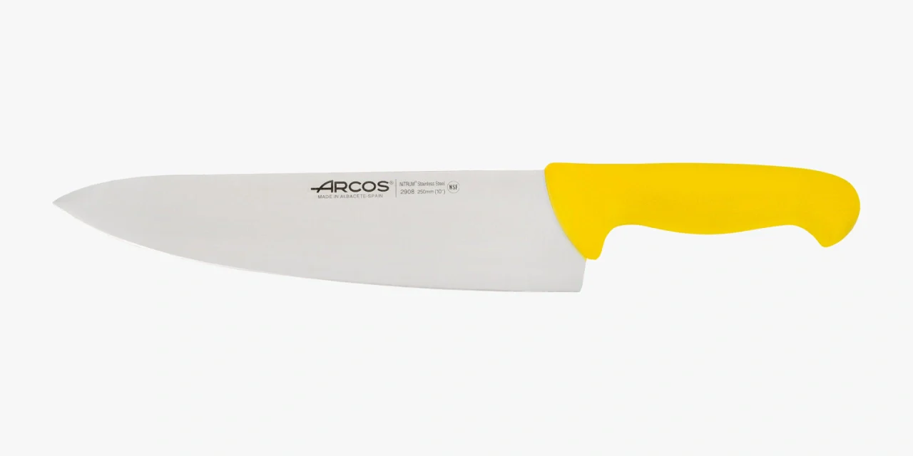 Faca de Chef 250 mm Aço Inoxidável, Cabo Azul para Cozinha Profissional