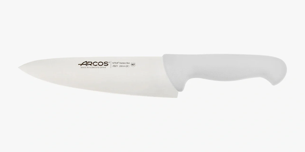 Faca Chef Lâmina Aço Inox Nitrum 200 mm Cabo Polipropileno Branco
