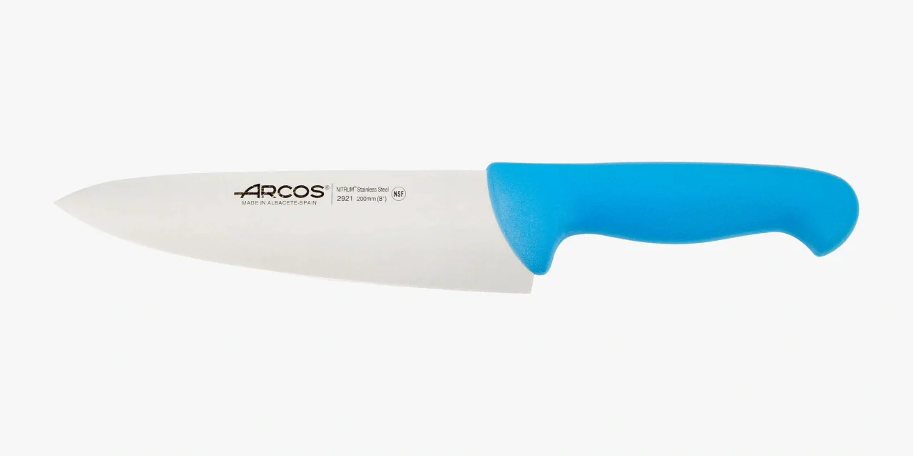 Faca de Chef 8" (203mm) Lâmina Nitrum Cabo Polipropileno Azul