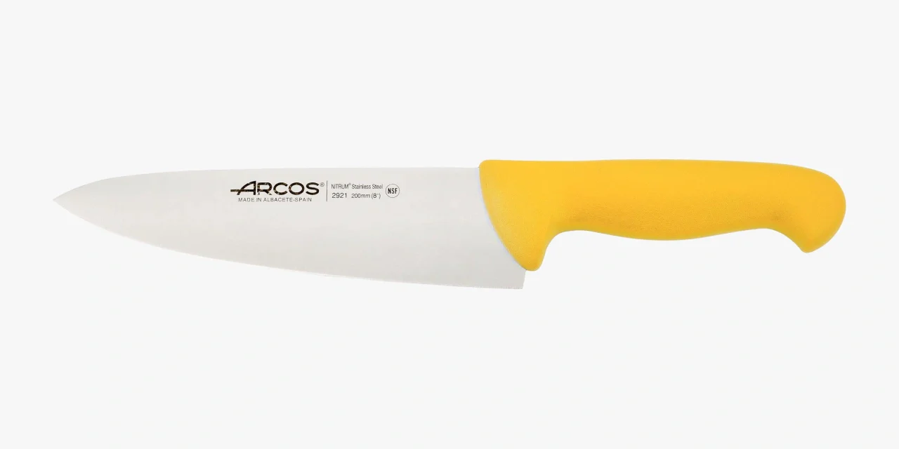 Faca de Chef 200 mm Lâmina Aço Nitrum - Cabo Ergonómico Amarelo