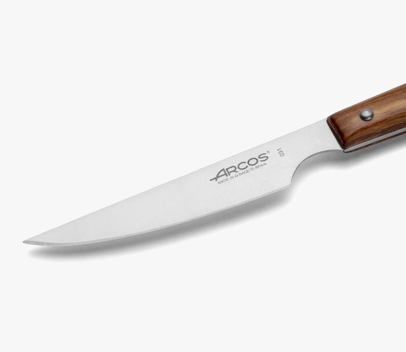 Faca de Chuleta de Mesa Lâmina 110mm Aço Inoxidável Cabo Madeira