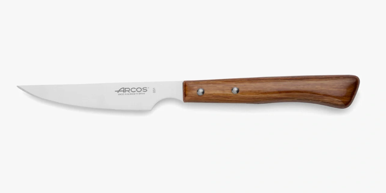 Faca de Chuleta de Mesa Lâmina 110mm Aço Inoxidável Cabo Madeira