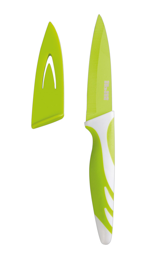 Faca de Cozinha Antiaderente Verde 12 cm para Uso Profissional
