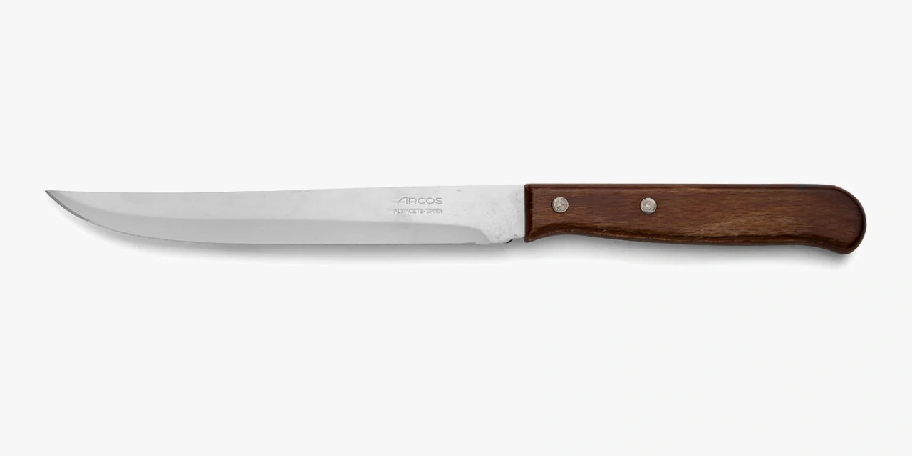Faca de Cozinha Profissional 155 mm Lâmina Aço Inoxidável Cabo Madeira