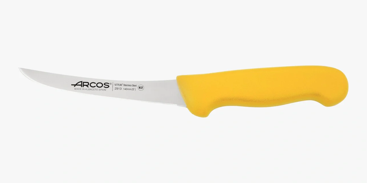 Faca Desossar 140 mm Lâmina Aço Inoxidável Cabo Polipropileno Amarelo