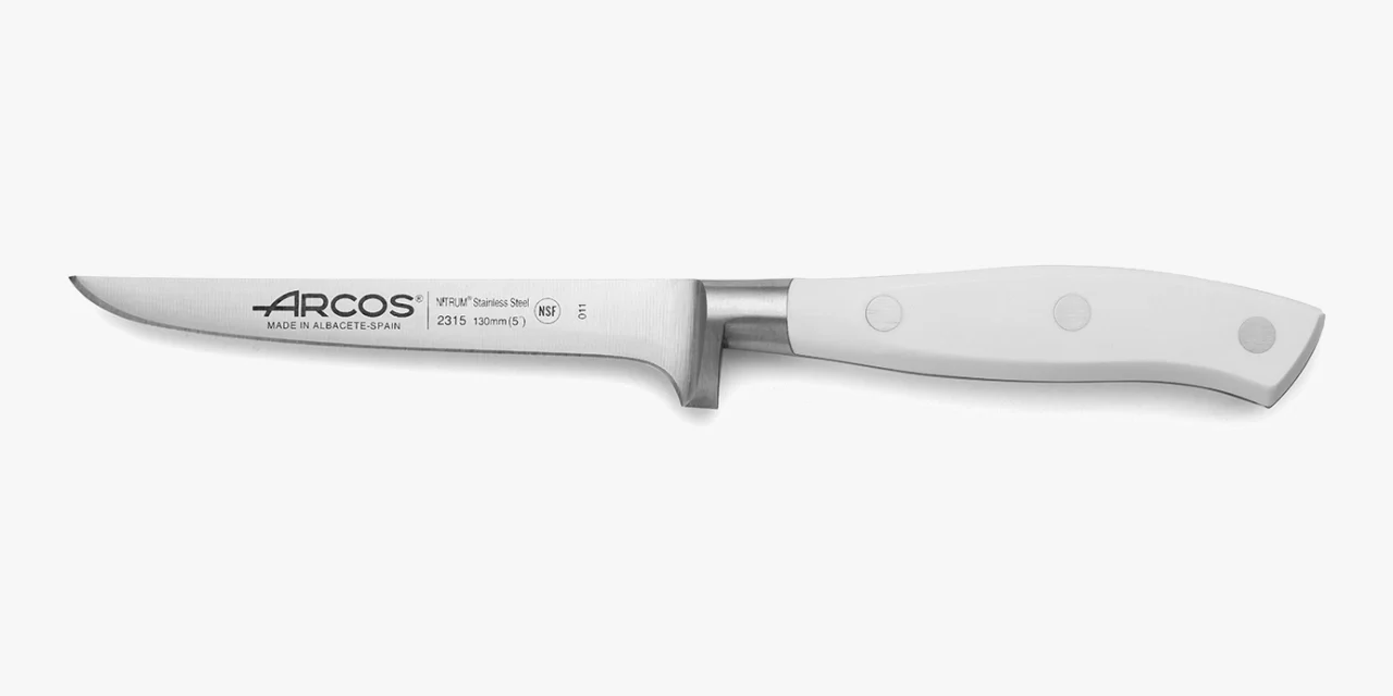 Faca de Desossar Lâmina 130mm Aço Inoxidável Nitrum Cabo Branco