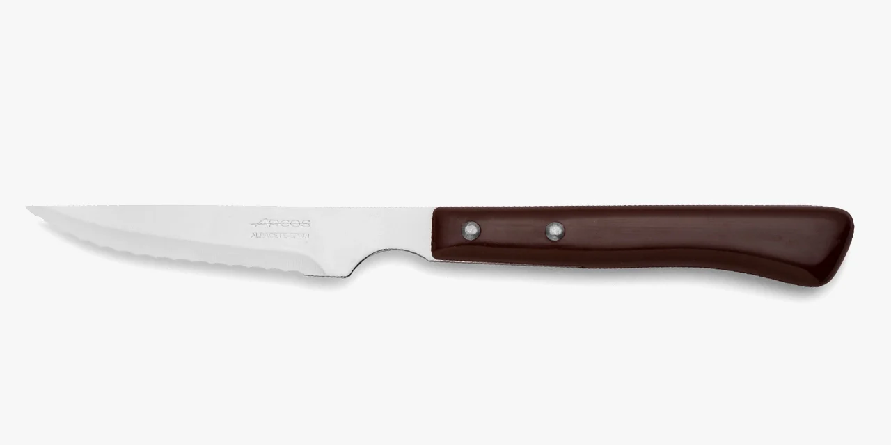 Faca de Mesa para Carne, Lâmina NITRUM 110 mm, Cabo Nylon Marrom