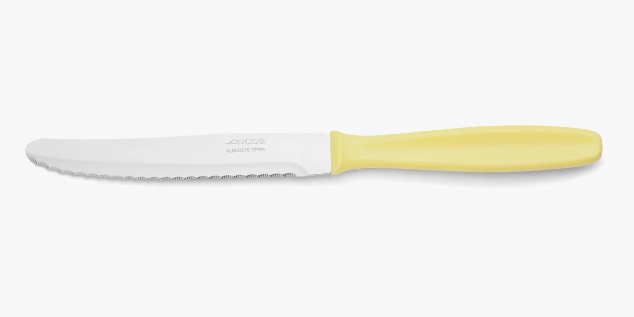 Faca de Mesa Serrilhada 125 mm - Cabo Polipropileno Creme