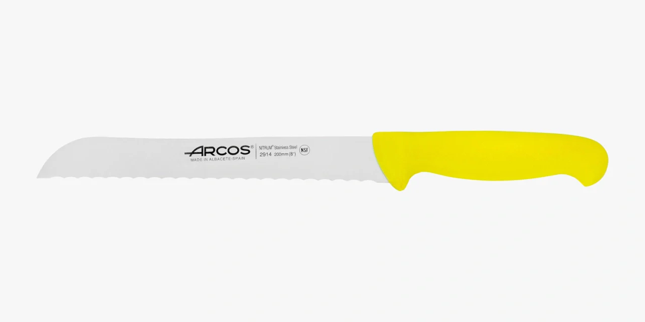 Faca de Pão Lâmina Serrilhada 200 mm Cabo Amarelo