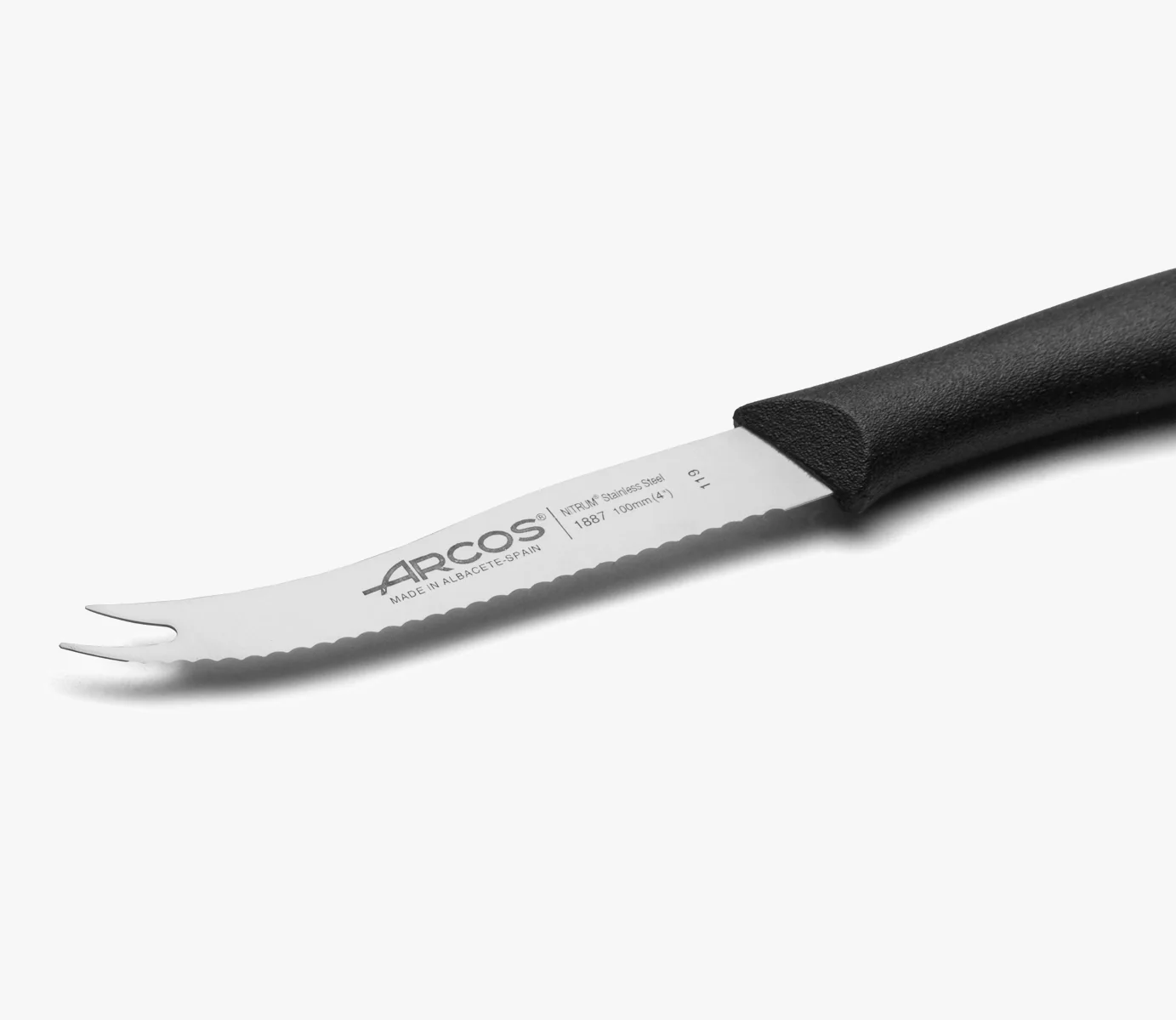 Faca para Queijo 105 mm Lâmina Serrilhada Aço Inoxidável