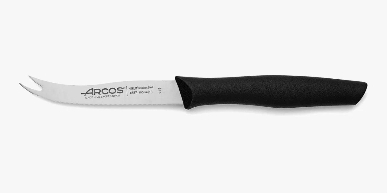Faca para Queijo 105 mm Lâmina Serrilhada Aço Inoxidável
