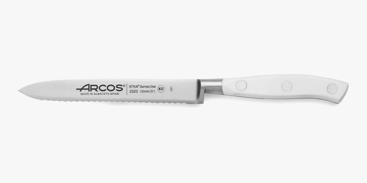 Faca para Tomate Forjada, Lâmina 130 mm, Cabo Ergonómico Branco