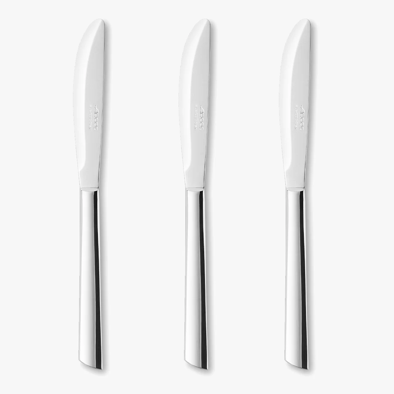 Facas de Mesa Aço Inoxidável Monobloco, Lâmina 220 mm, Conjunto 3 Peças