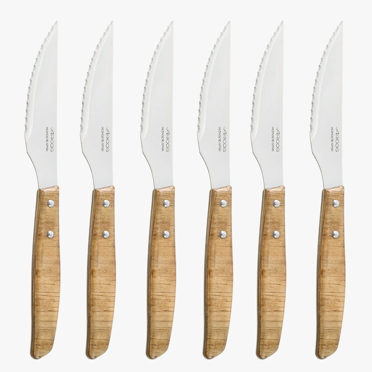 Set 6 Facas de Mesa para Carne, Lâmina 110mm Aço Inoxidável