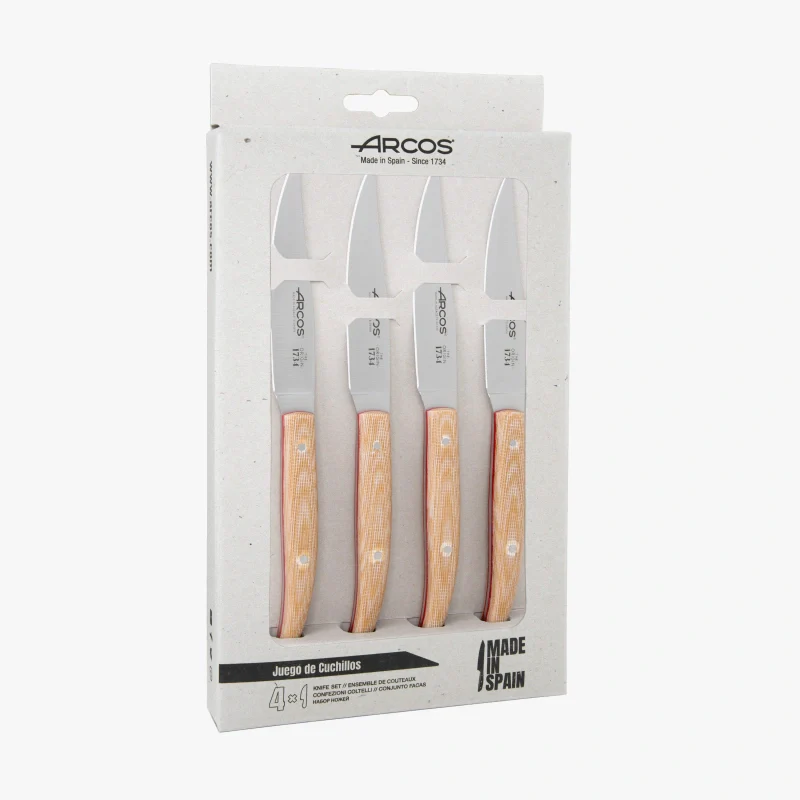 Conjunto 4 Facas de Mesa para Carne, Lâmina 110mm Micarta