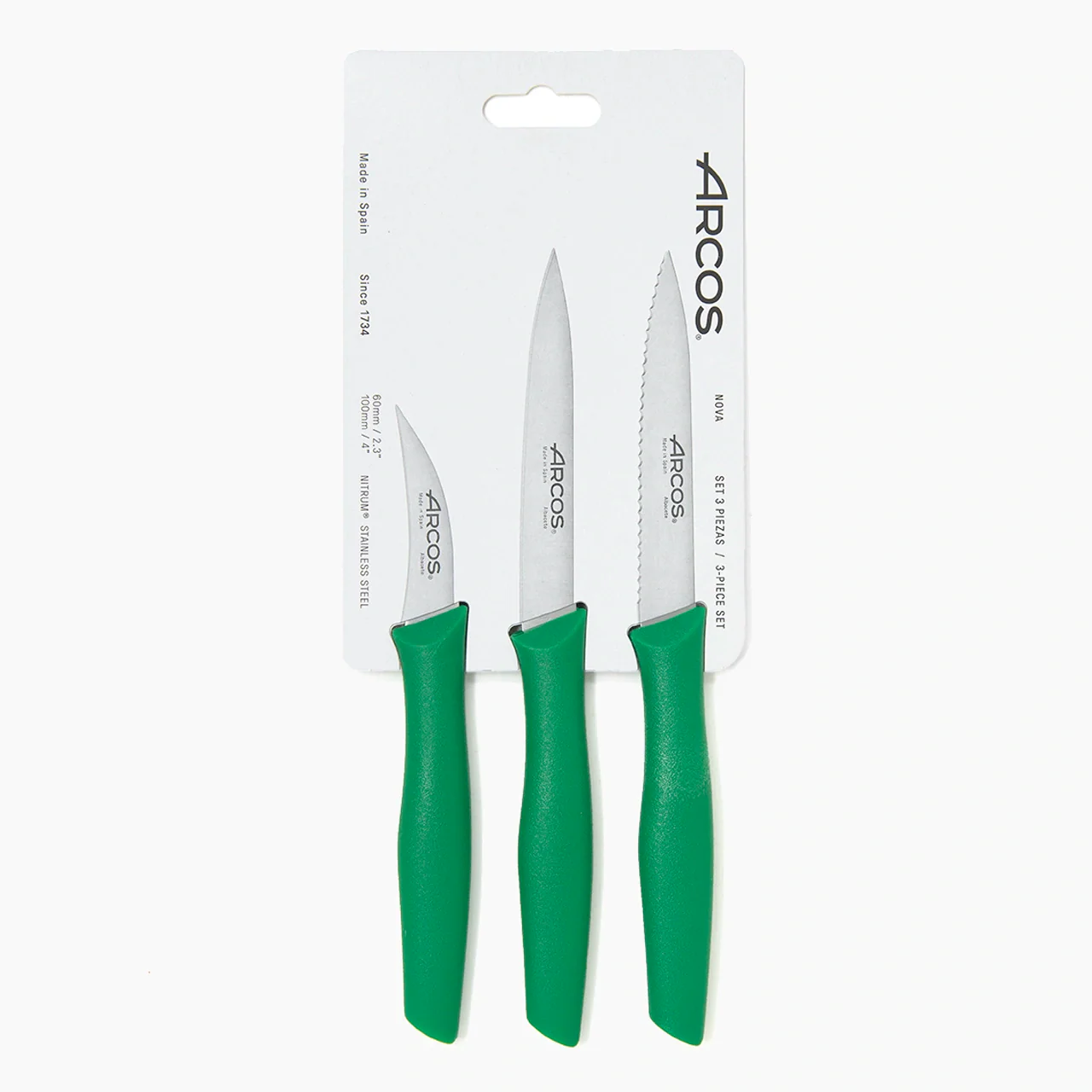 Conjunto 3 Facas Peladores Aço Inoxidável Cabo Ergonómico para Cozinha