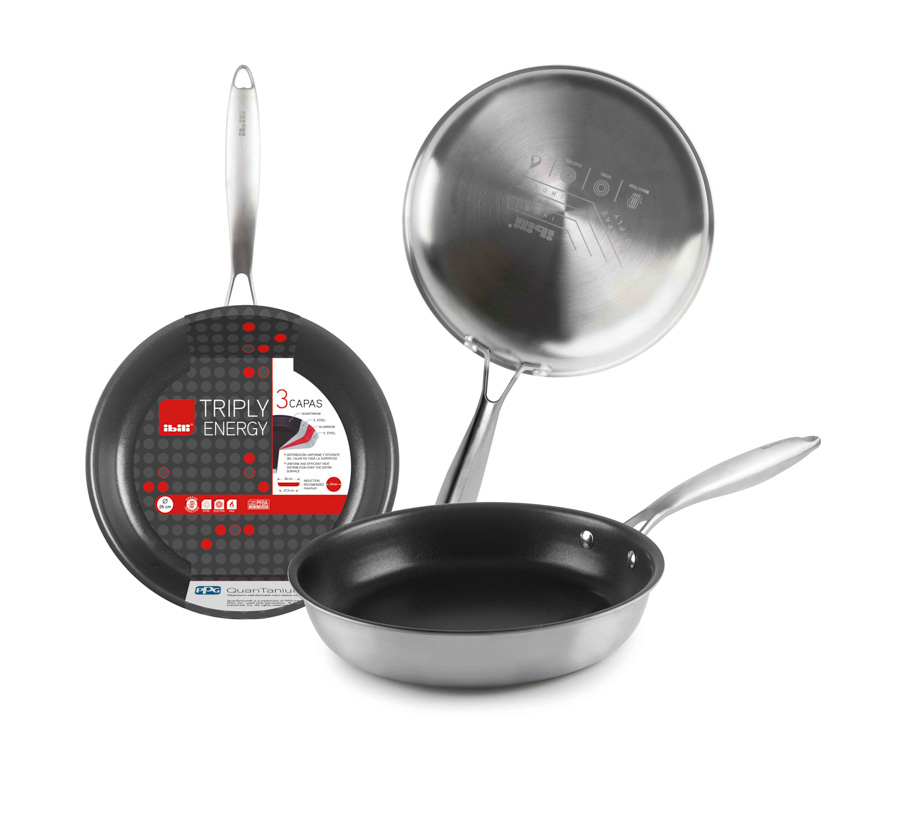 Frigideira Tripla 14 cm Antiaderente Indução para Cozinha Profissional