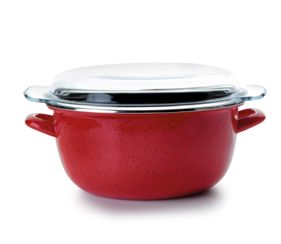 Fritadeira Esmaltada com Cesto e Tampa Ø24 cm