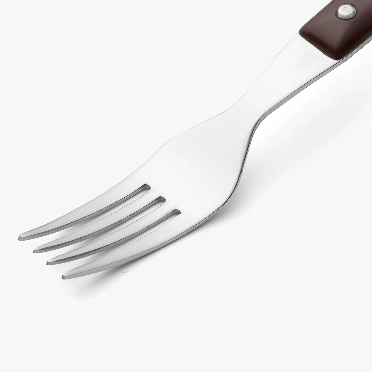 Garfo de Carne Aço Inoxidável 18/10, 200 mm, Cabo Nylon Castanho